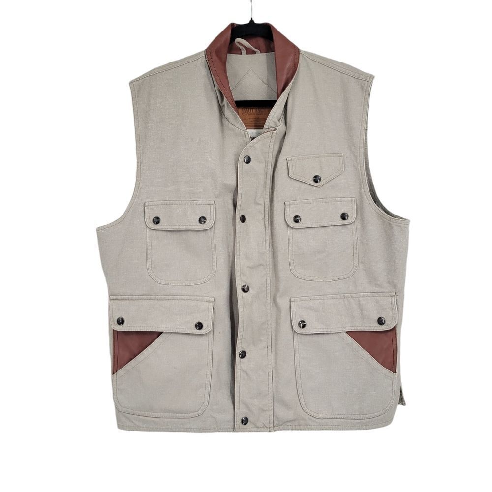 Outback Trading Company Shearer S Utility Vest Men's Large Canvas Vintage